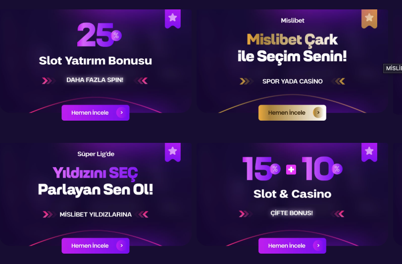 Mislibet Slot Bonusları